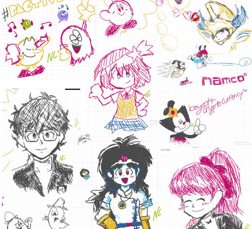 Whiteboard Fox sketches